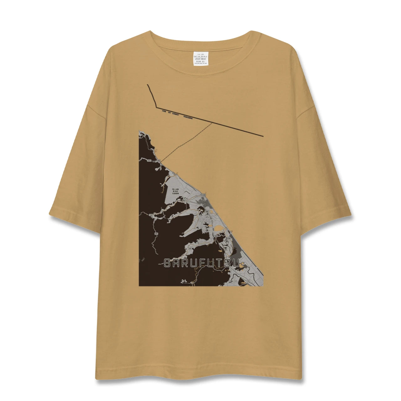 【猿払（北海道）】地図柄ビッグシルエットTシャツ