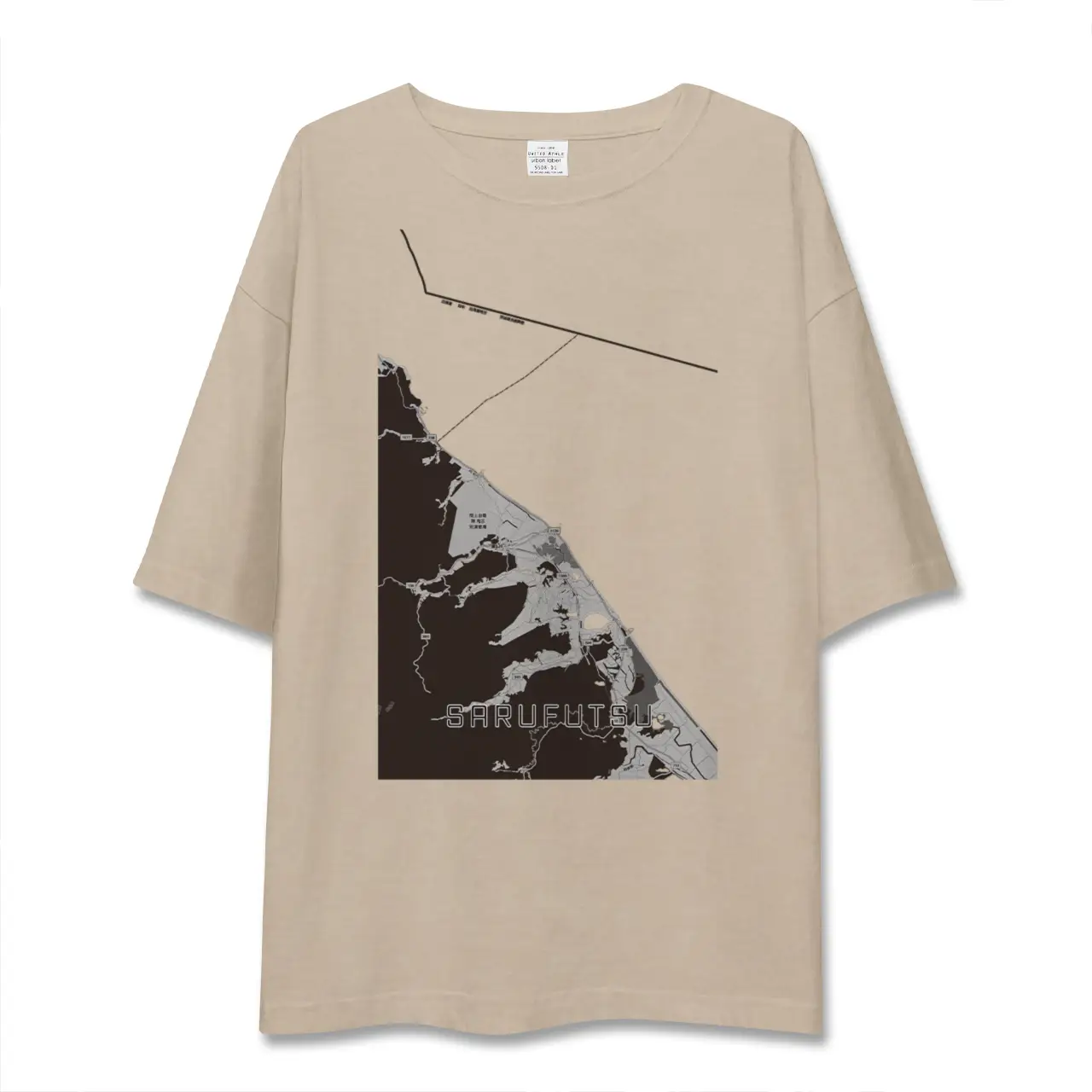 【猿払（北海道）】地図柄ビッグシルエットTシャツ