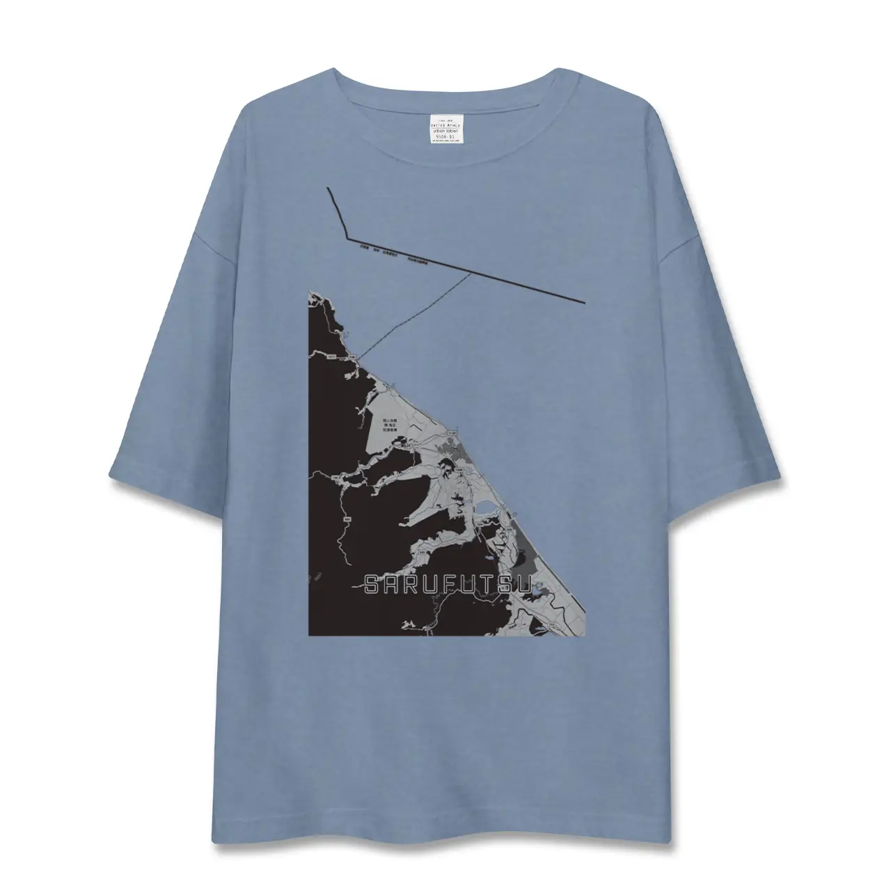 【猿払（北海道）】地図柄ビッグシルエットTシャツ