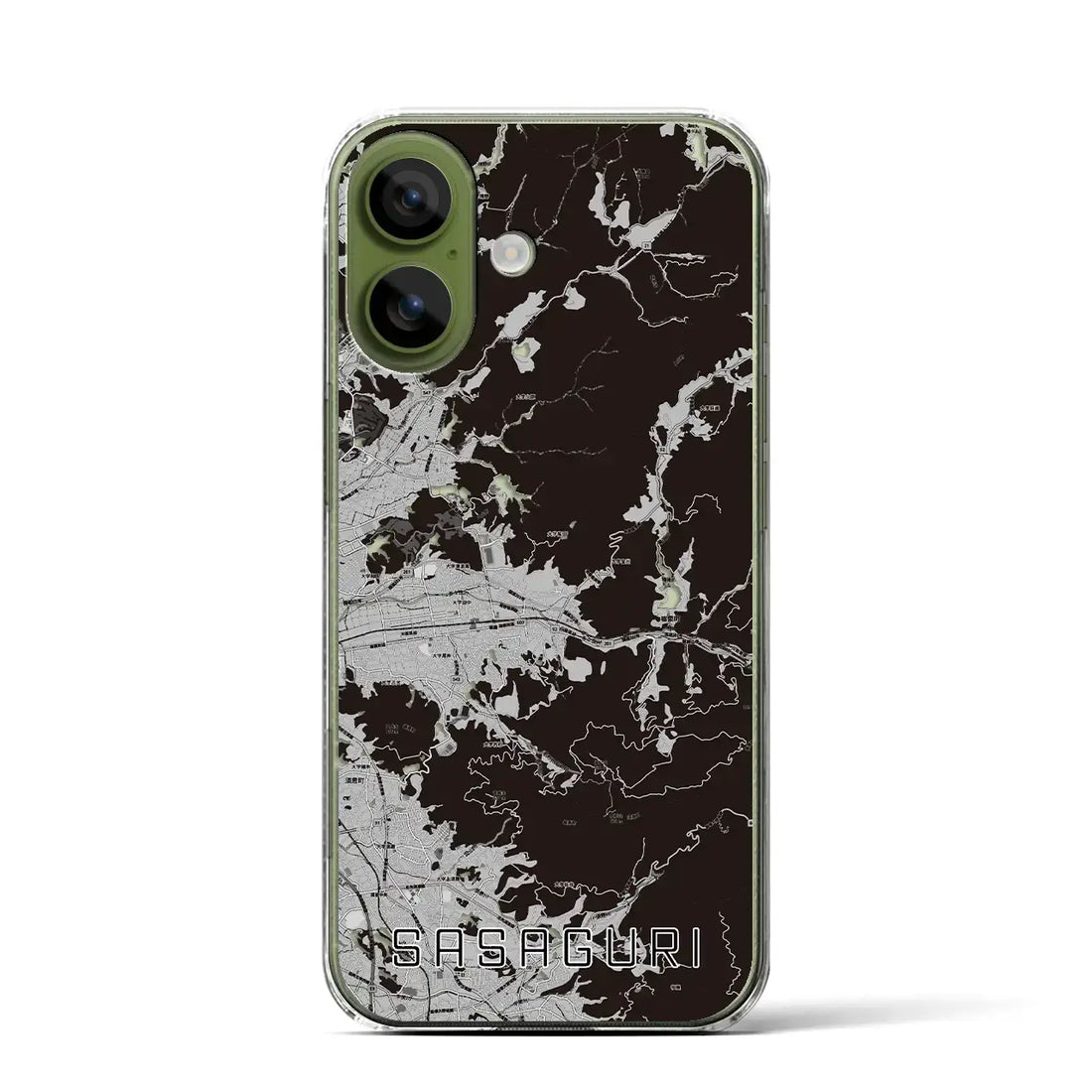 【篠栗（福岡県）】地図柄iPhoneケース（クリアタイプ）モノトーン・iPhone 17 Pro Max 用