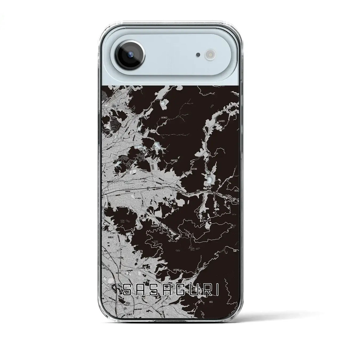 【篠栗（福岡県）】地図柄iPhoneケース（クリアタイプ）モノトーン・iPhone 17 Pro Max 用