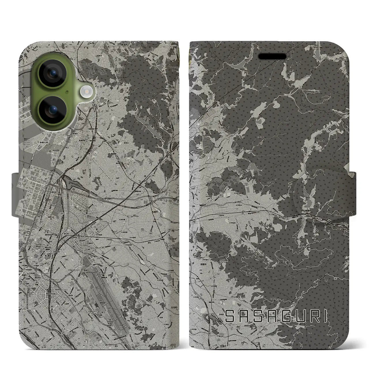 【篠栗（福岡県）】地図柄iPhoneケース（手帳タイプ）