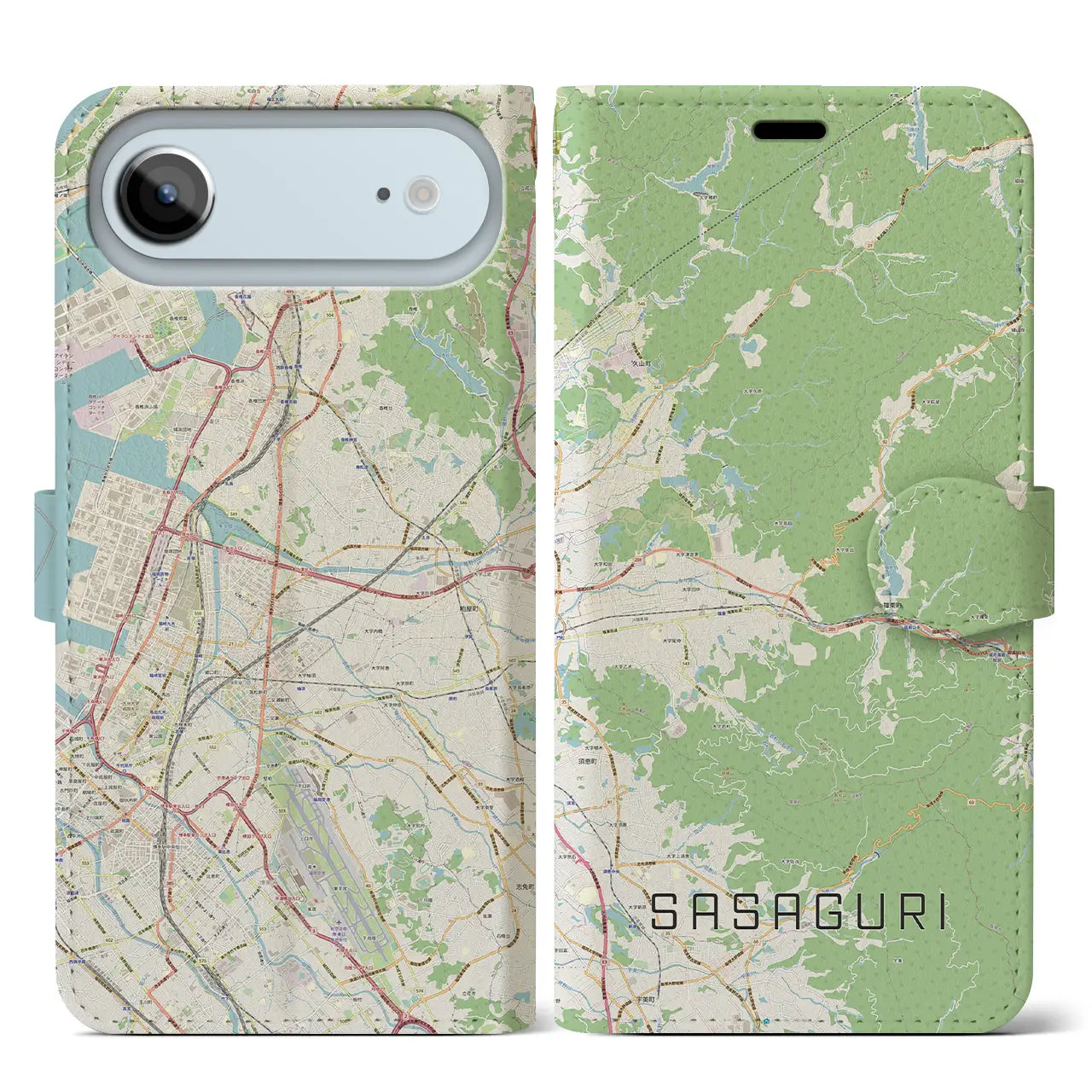 【篠栗（福岡県）】地図柄iPhoneケース（手帳タイプ）