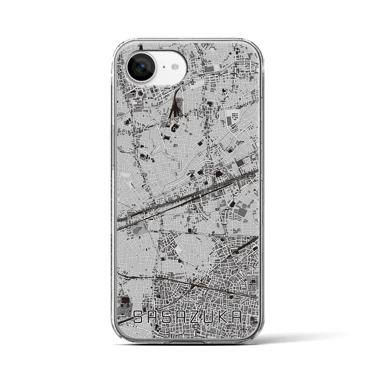 【笹塚（東京都）】地図柄iPhoneケース（クリアタイプ）
