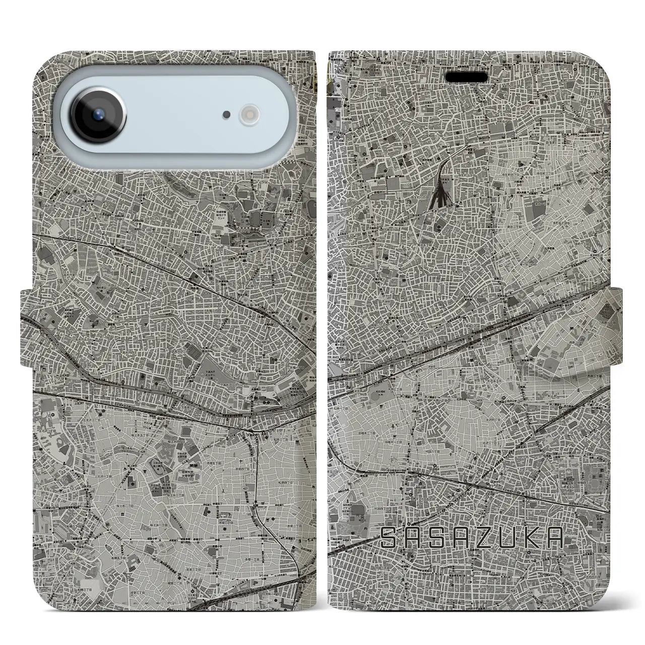 【笹塚（東京都）】地図柄iPhoneケース（手帳タイプ）