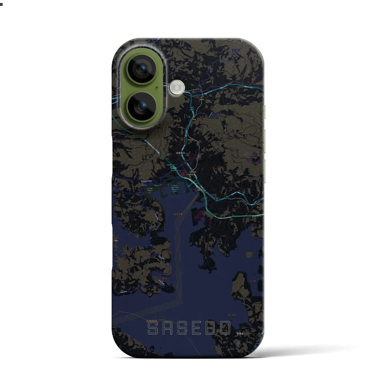 【佐世保（長崎県）】地図柄iPhoneケース（バックカバータイプ）