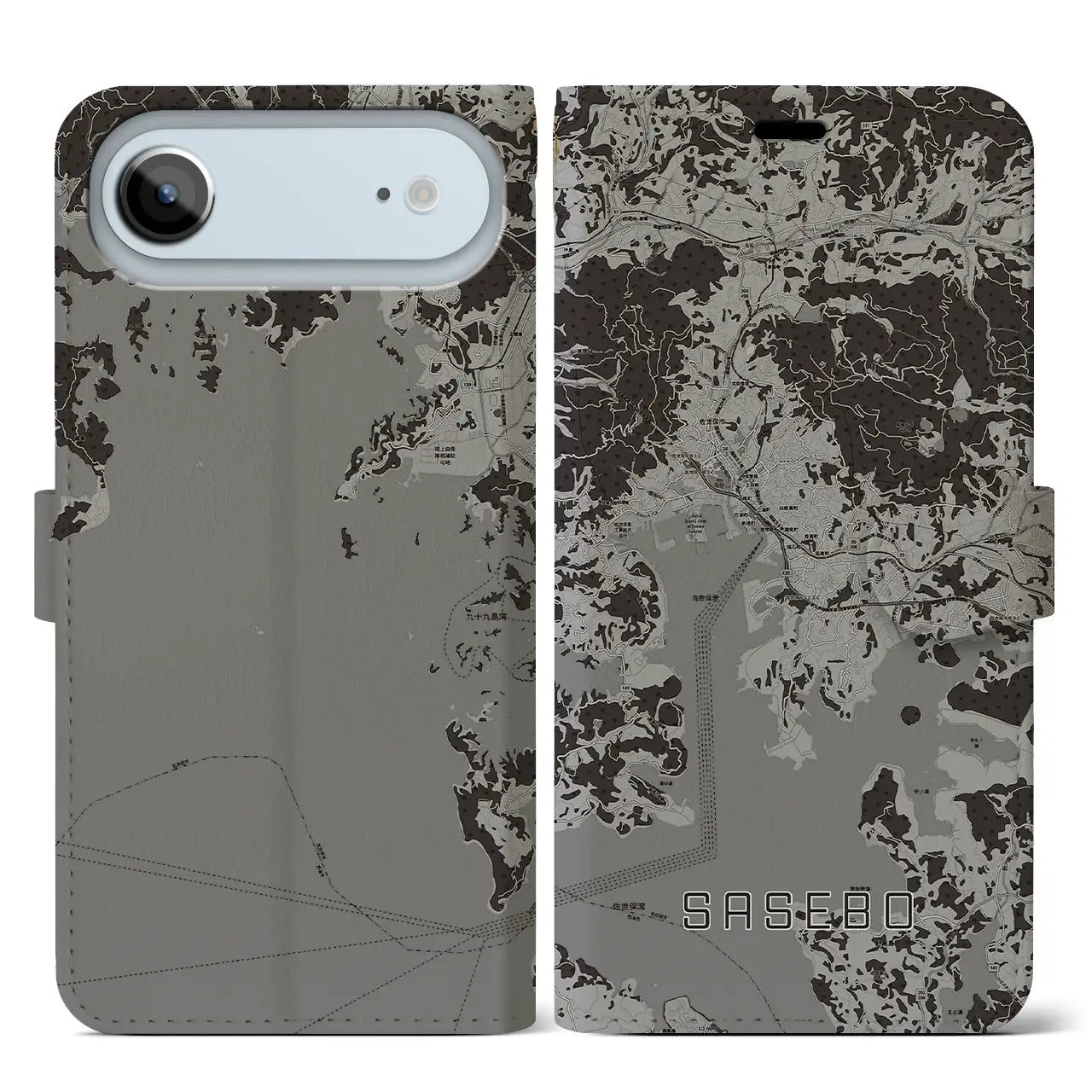 【佐世保（長崎県）】地図柄iPhoneケース（手帳タイプ）