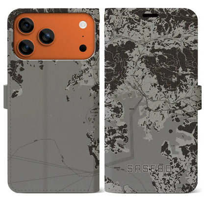 【佐世保（長崎県）】地図柄iPhoneケース（手帳タイプ）