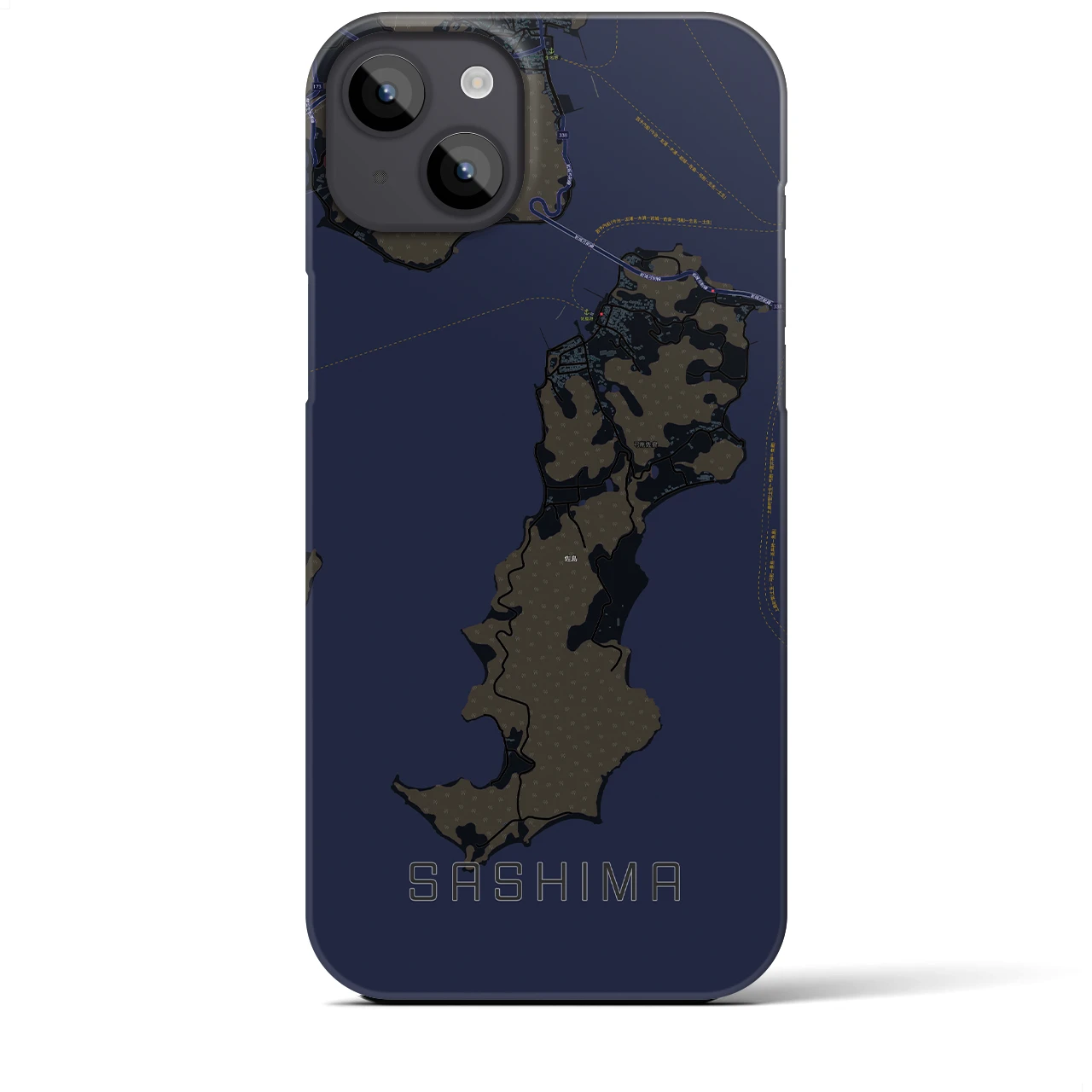 【佐島（愛媛県）】地図柄iPhoneケース（バックカバータイプ）