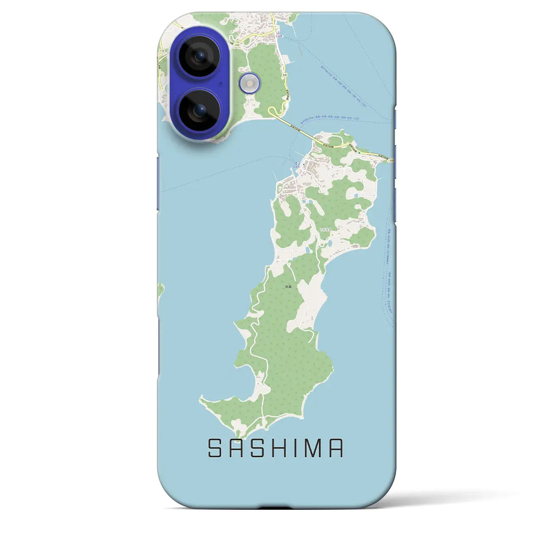 【佐島(愛媛県)】地図柄iPhoneケース(バックカバータイプ)ナチュラル・iPhone 16 Pro Max 用