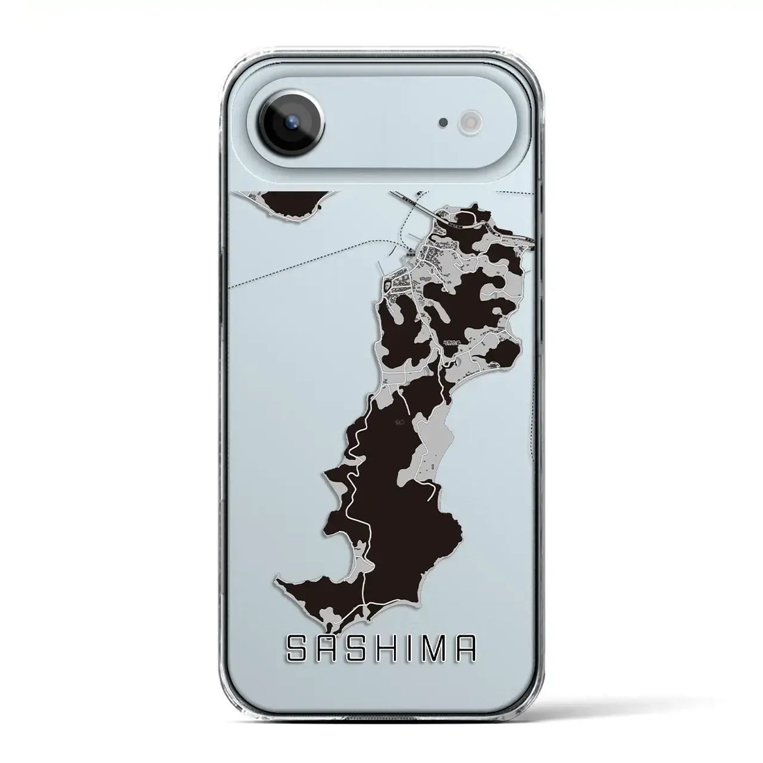 【佐島(愛媛県)】地図柄iPhoneケース(クリアタイプ)モノトーン・iPhone 17 Pro Max 用