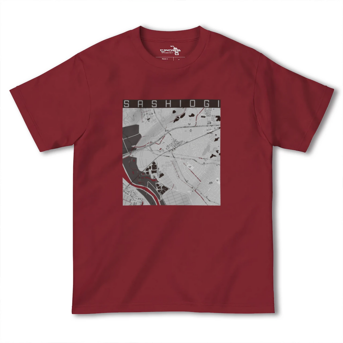 【指扇(埼玉県)】地図柄ヘビーウェイトTシャツ
