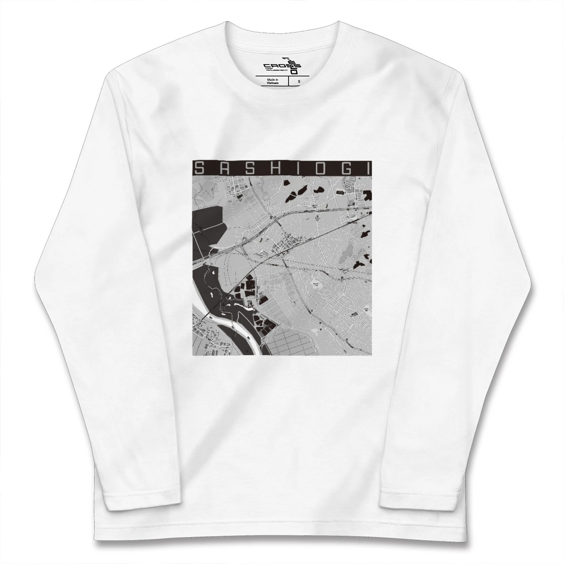 【指扇（埼玉県）】地図柄ロングスリーブTシャツ