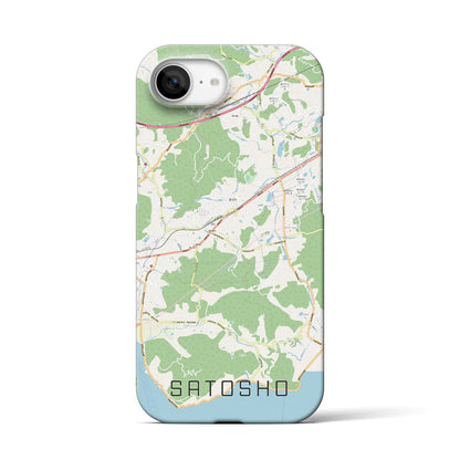 【里庄（岡山県）】地図柄iPhoneケース（バックカバータイプ）