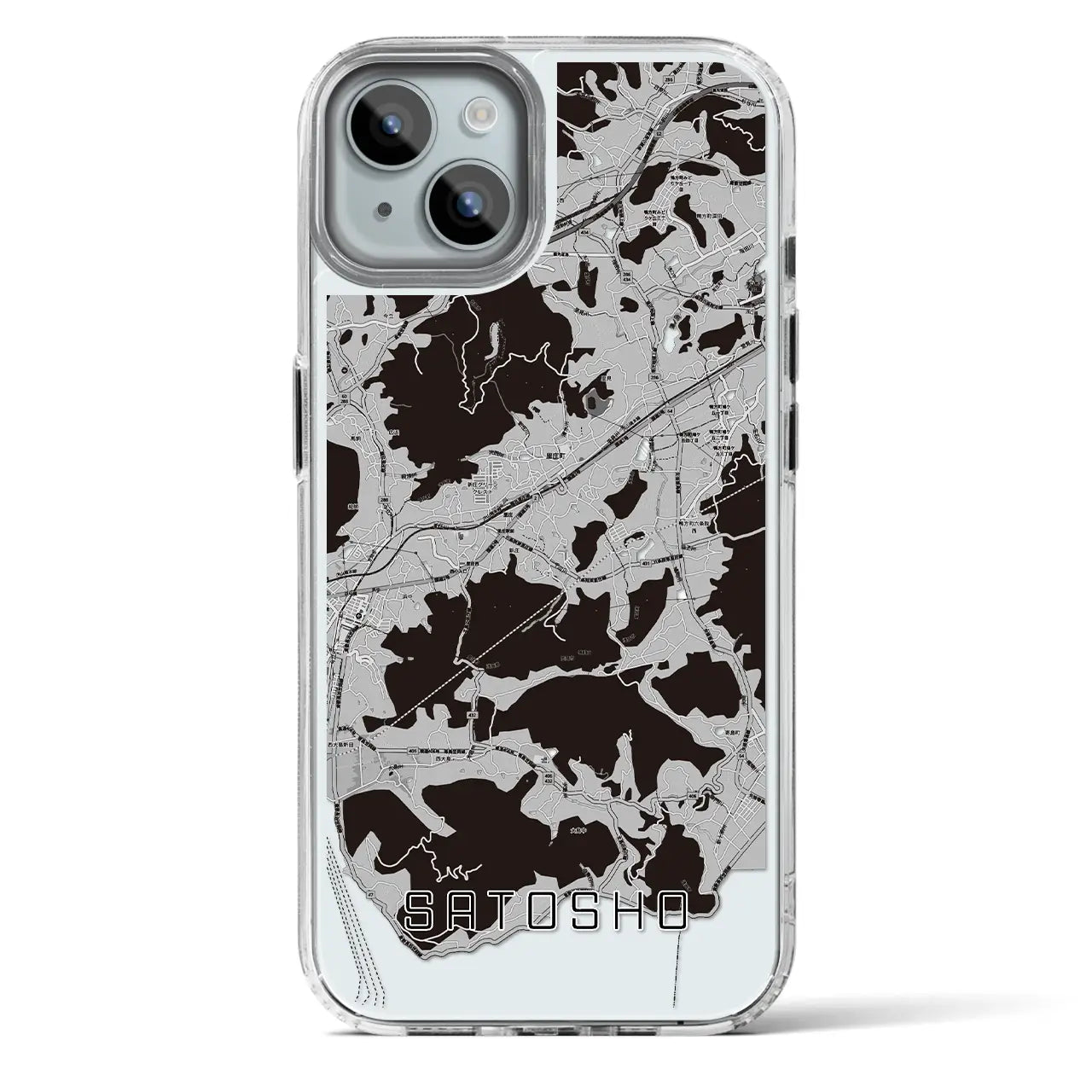 【里庄（岡山県）】地図柄iPhoneケース（MagSafeタイプ）
