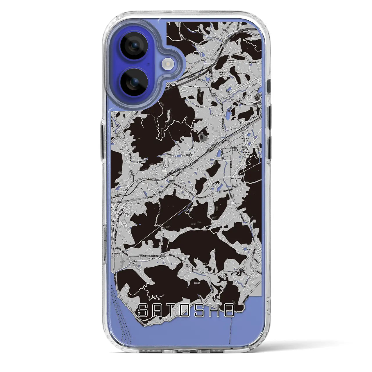 【里庄（岡山県）】地図柄iPhoneケース（MagSafeタイプ）
