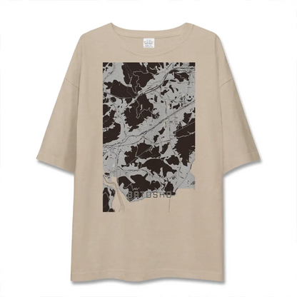 【里庄（岡山県）】地図柄ビッグシルエットTシャツ