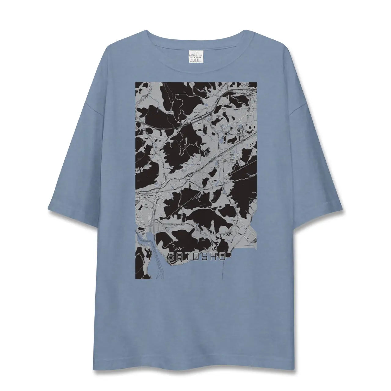 【里庄（岡山県）】地図柄ビッグシルエットTシャツ