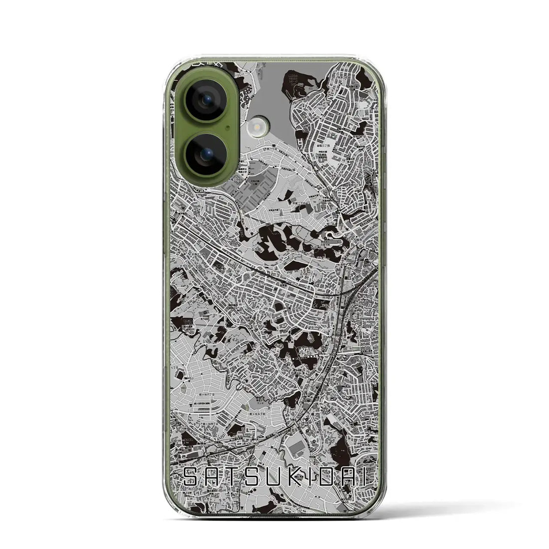 【五月台（神奈川県）】地図柄iPhoneケース（クリアタイプ）モノトーン・iPhone 17 Pro Max 用