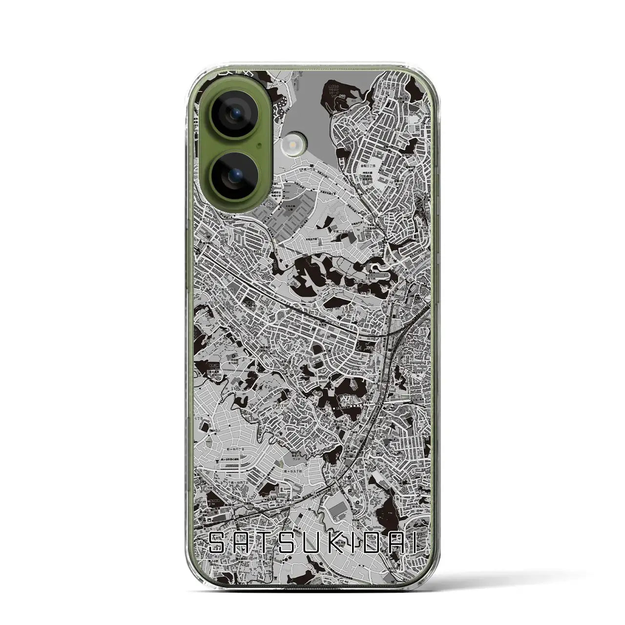 【五月台（神奈川県）】地図柄iPhoneケース（クリアタイプ）モノトーン・iPhone 17 Pro Max 用