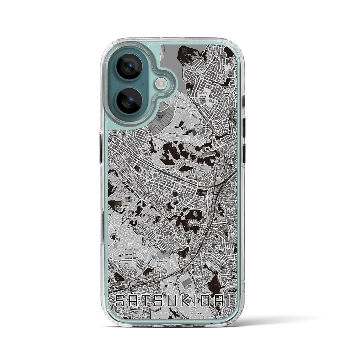 【五月台（神奈川県）】地図柄iPhoneケース（MagSafeタイプ）モノトーン・iPhone 16 Pro 用