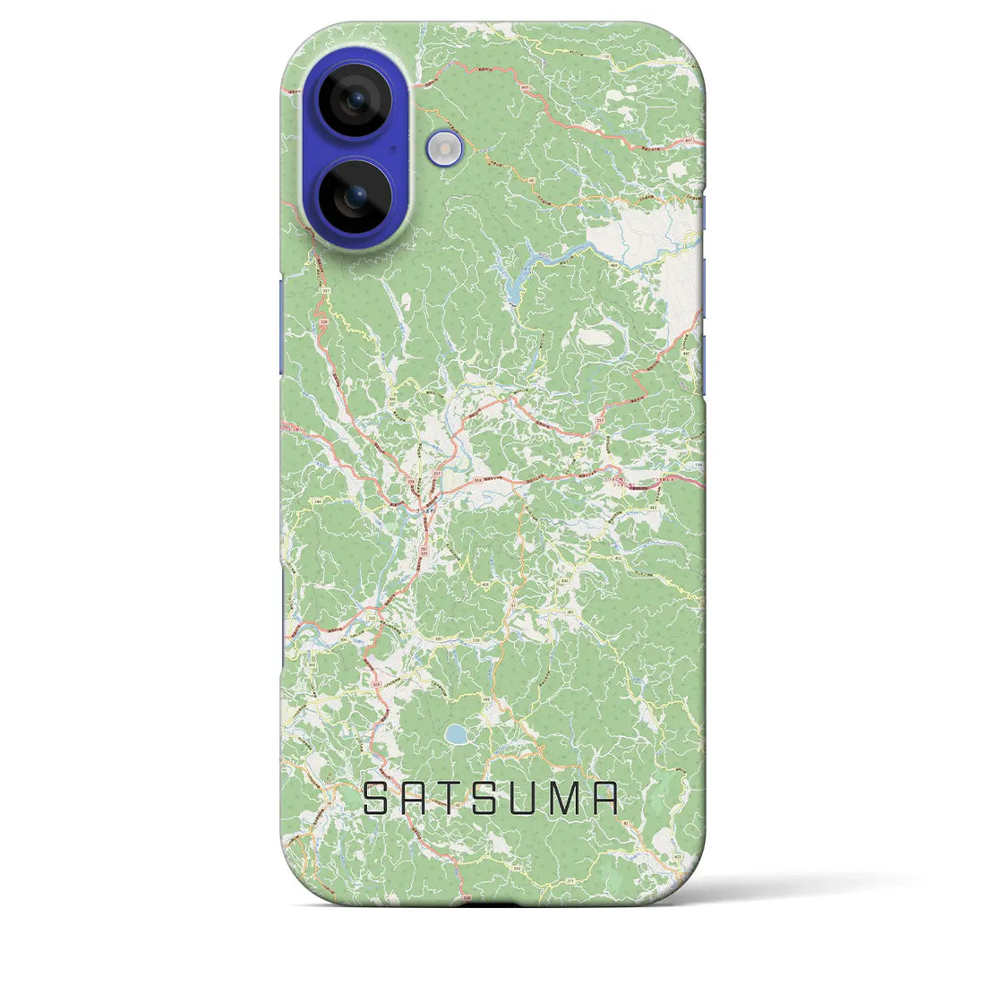 【さつま(鹿児島県)】地図柄iPhoneケース(バックカバータイプ)ナチュラル・iPhone 16 Pro Max 用