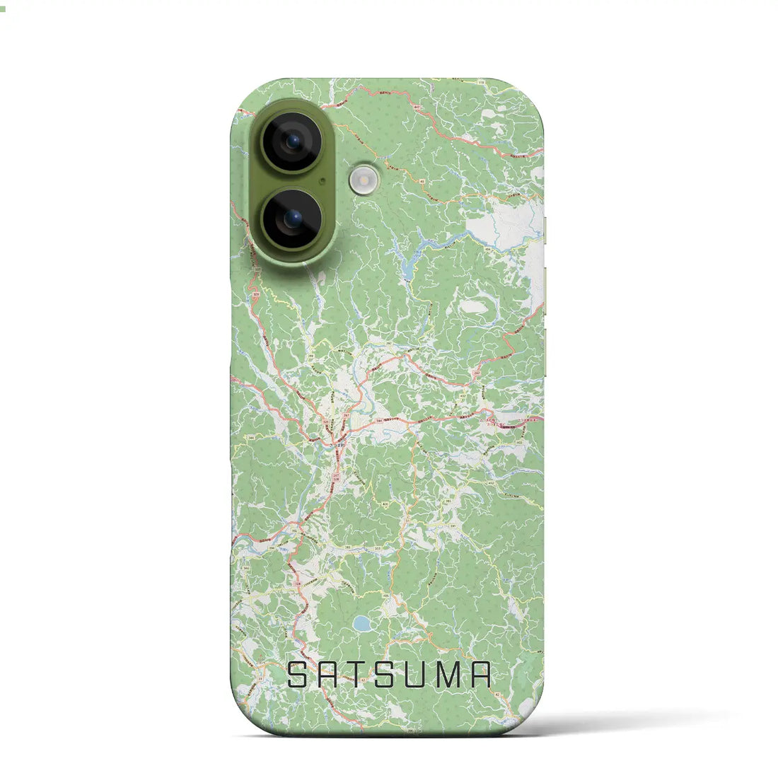 【さつま（鹿児島県）】地図柄iPhoneケース（バックカバータイプ）ブラック・iPhone 17 Pro Max 用
