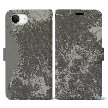 【さつま（鹿児島県）】地図柄iPhoneケース（手帳タイプ）