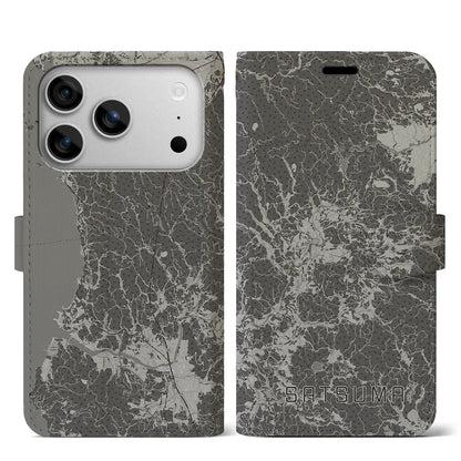 【さつま（鹿児島県）】地図柄iPhoneケース（手帳タイプ）