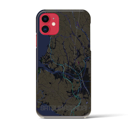 【薩摩川内（鹿児島県）】地図柄iPhoneケース（バックカバータイプ）