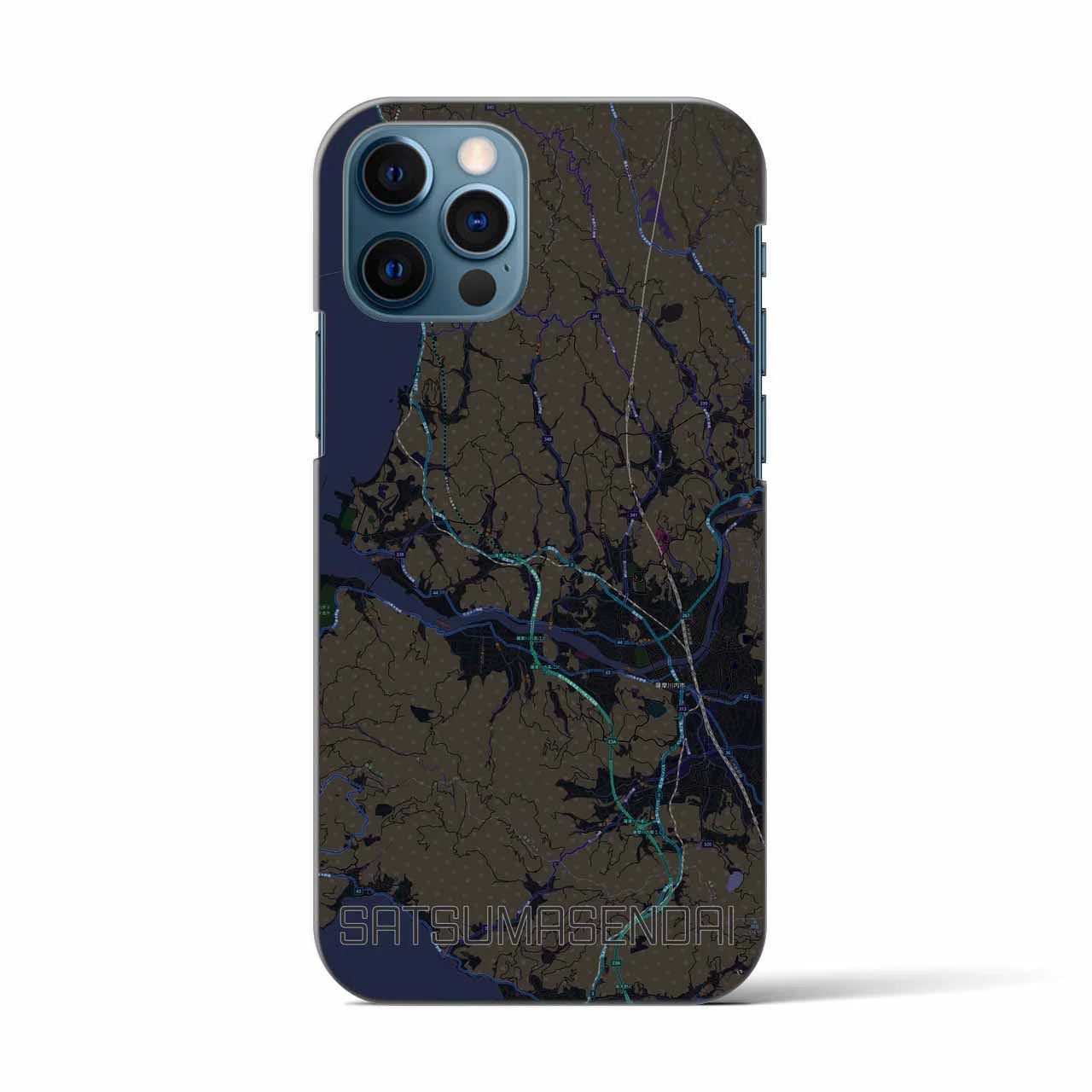 【薩摩川内（鹿児島県）】地図柄iPhoneケース（バックカバータイプ）