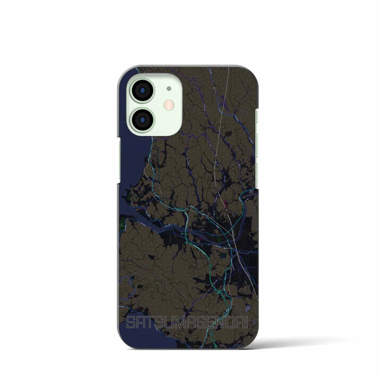 【薩摩川内（鹿児島県）】地図柄iPhoneケース（バックカバータイプ）