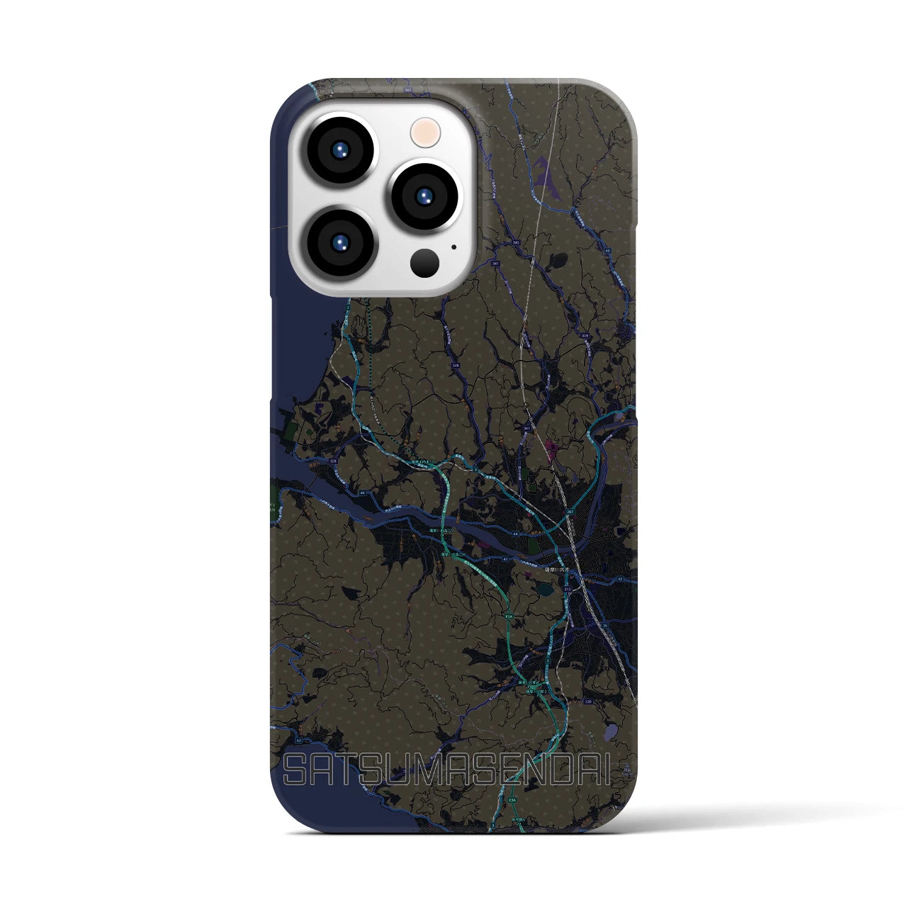 【薩摩川内（鹿児島県）】地図柄iPhoneケース（バックカバータイプ）