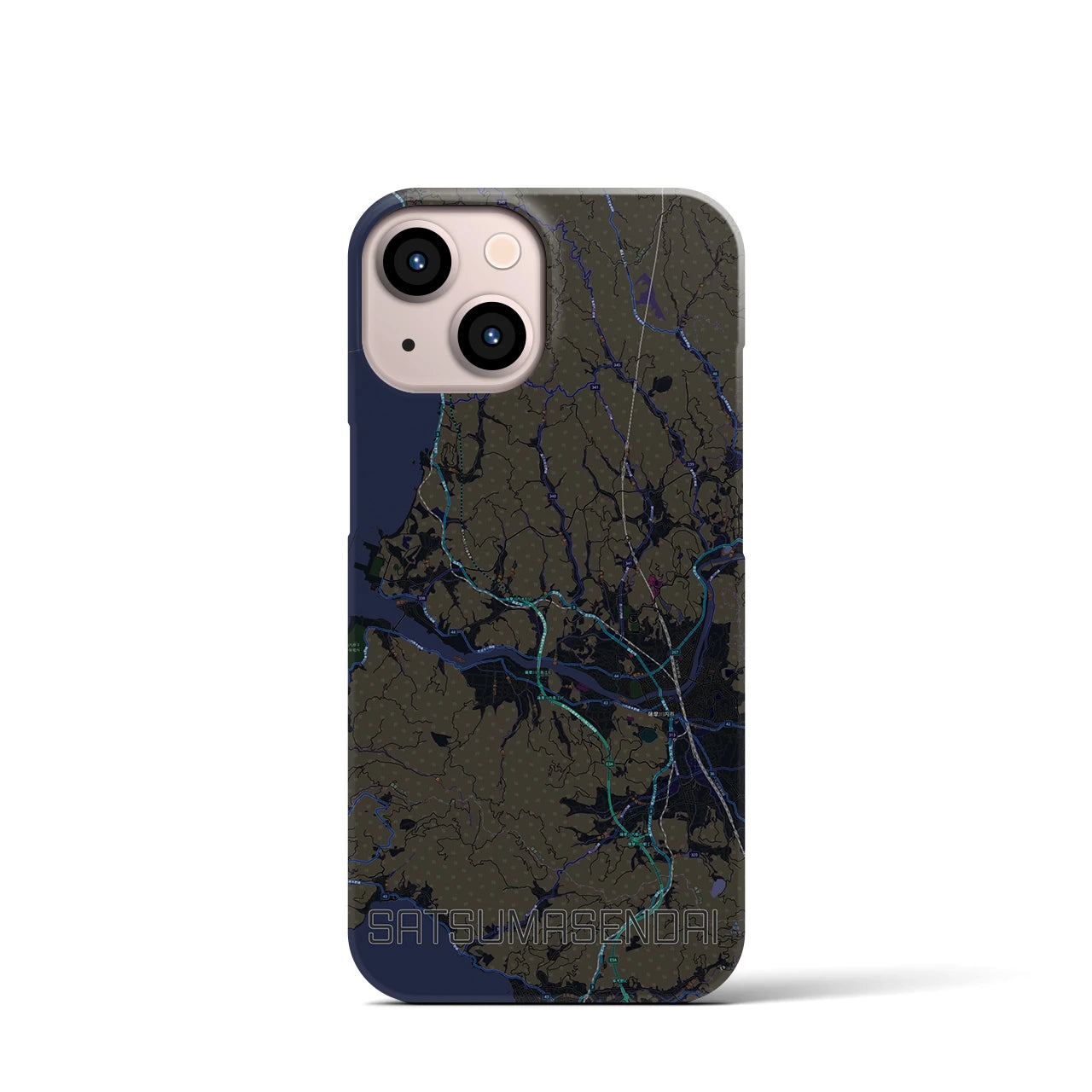 【薩摩川内（鹿児島県）】地図柄iPhoneケース（バックカバータイプ）