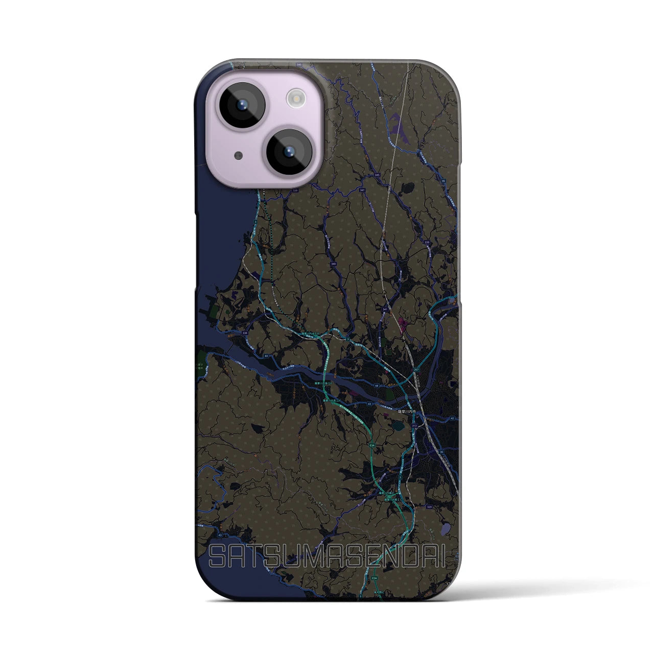 【薩摩川内（鹿児島県）】地図柄iPhoneケース（バックカバータイプ）