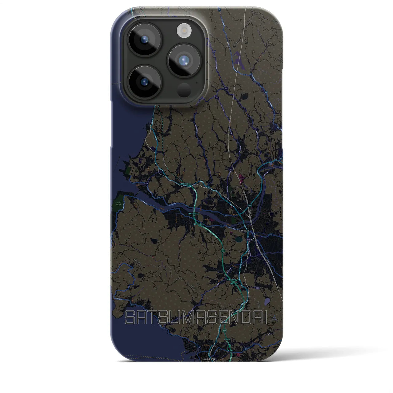 【薩摩川内（鹿児島県）】地図柄iPhoneケース（バックカバータイプ）