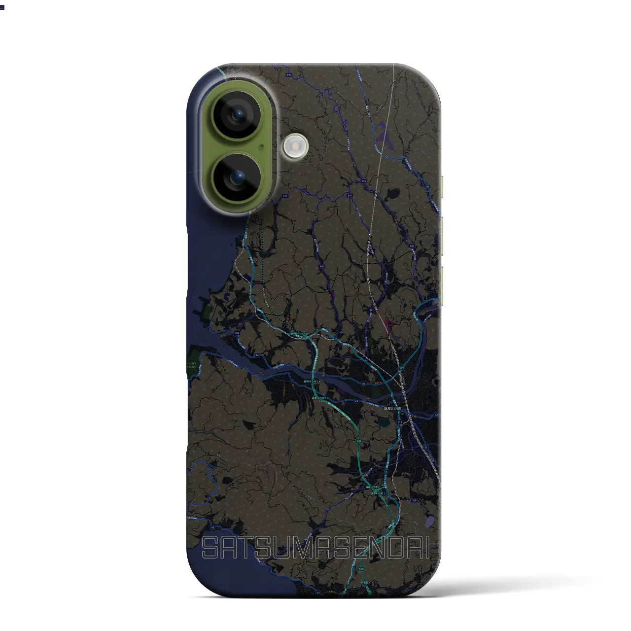 【薩摩川内（鹿児島県）】地図柄iPhoneケース（バックカバータイプ）