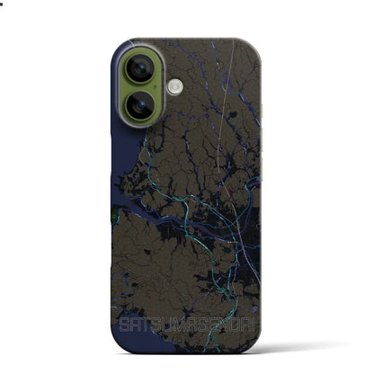 【薩摩川内（鹿児島県）】地図柄iPhoneケース（バックカバータイプ）