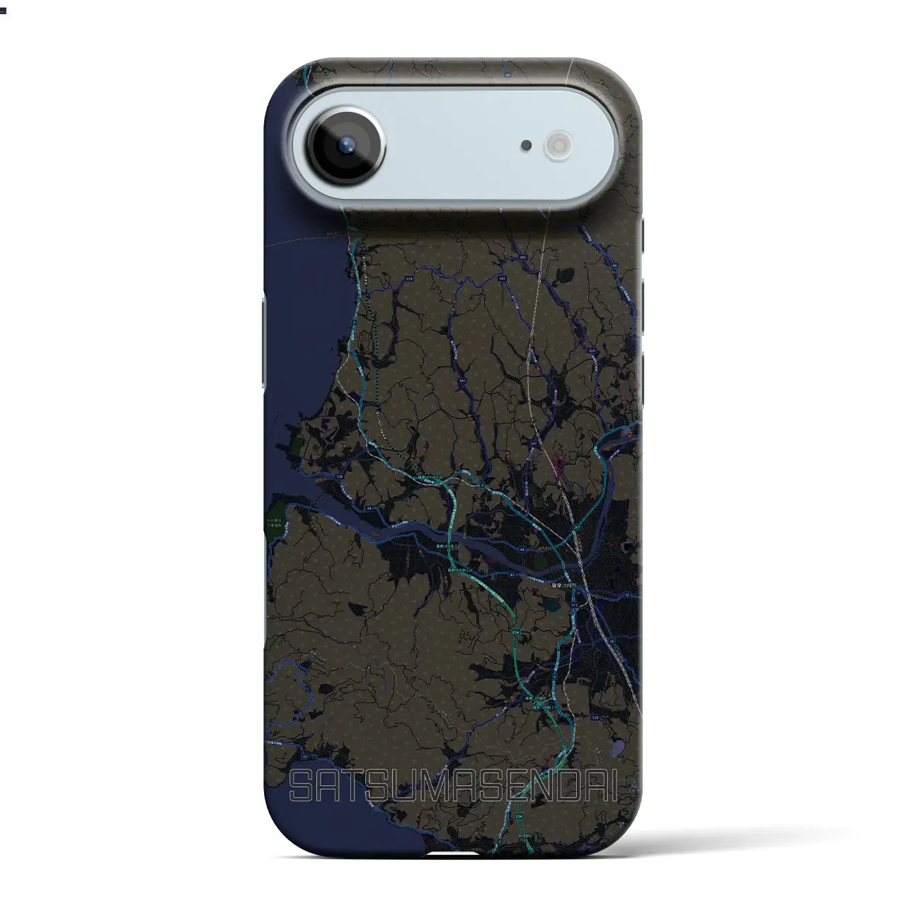 【薩摩川内（鹿児島県）】地図柄iPhoneケース（バックカバータイプ）