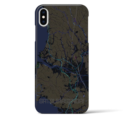 【薩摩川内（鹿児島県）】地図柄iPhoneケース（バックカバータイプ）