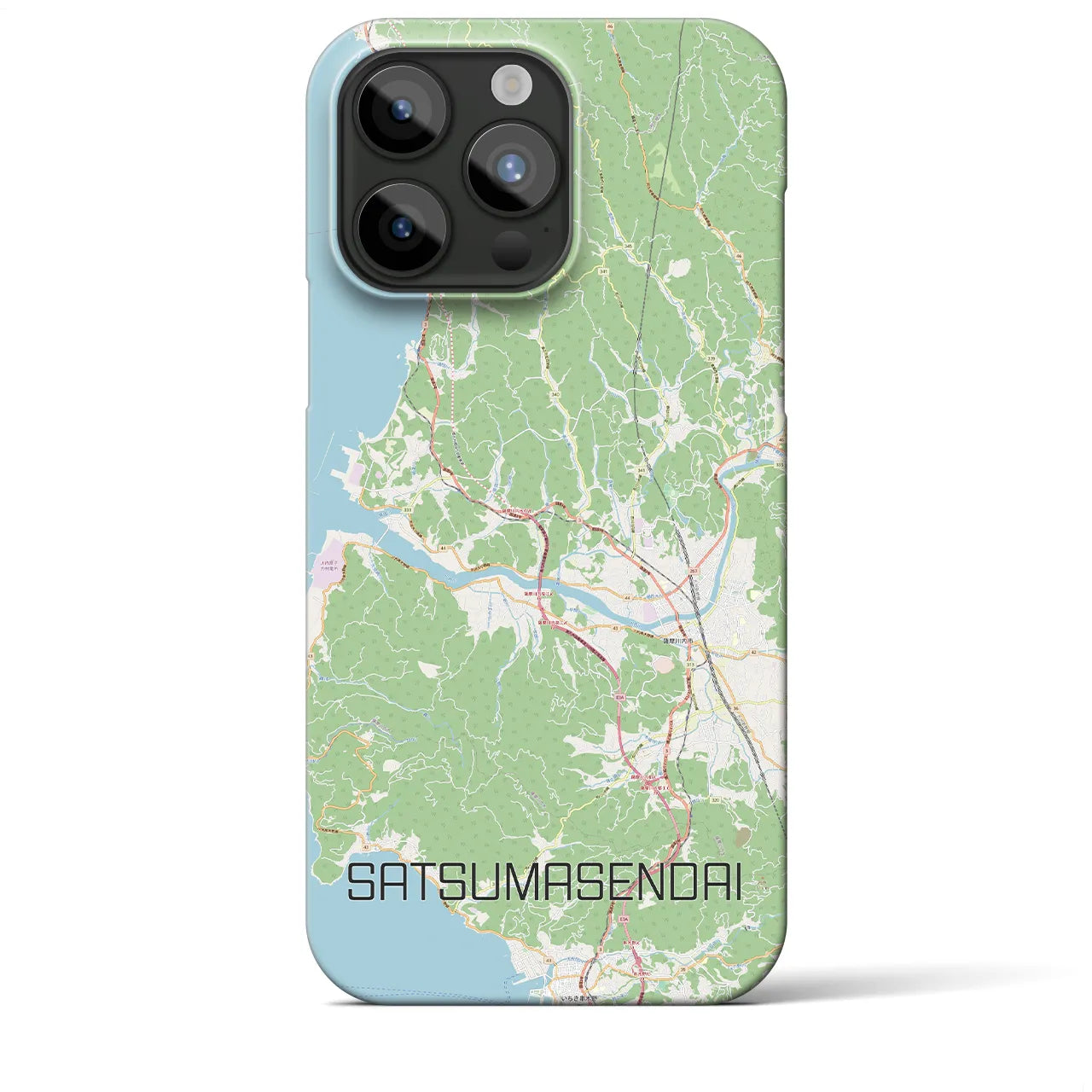 【薩摩川内（鹿児島県）】地図柄iPhoneケース（バックカバータイプ）