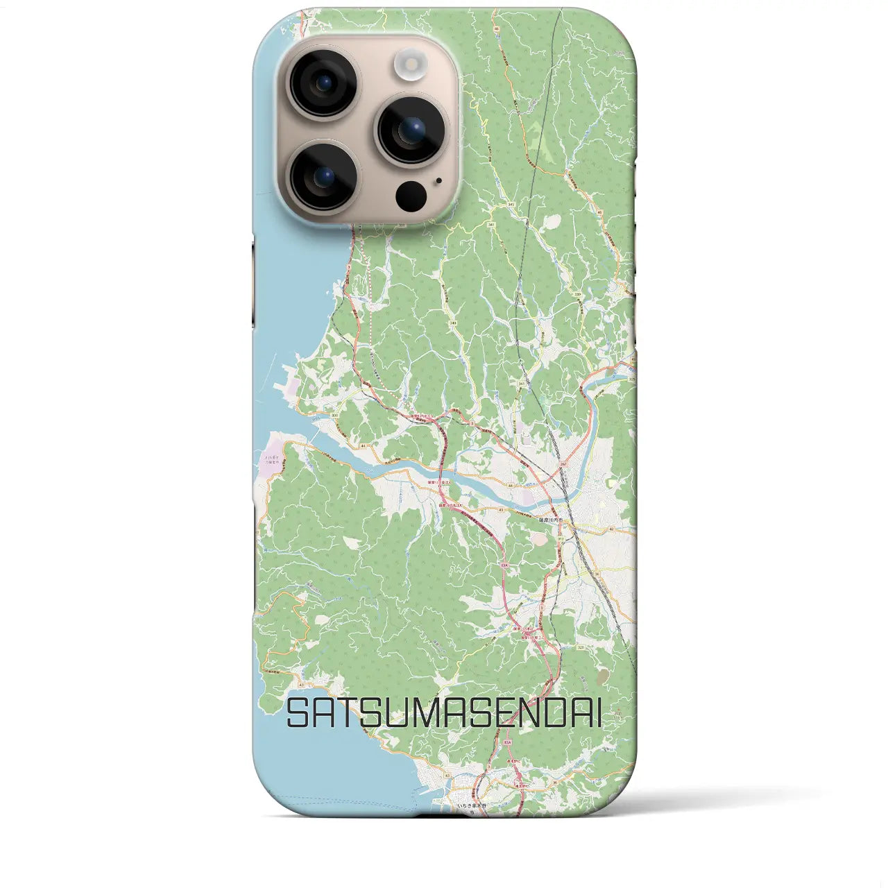 【薩摩川内（鹿児島県）】地図柄iPhoneケース（バックカバータイプ）