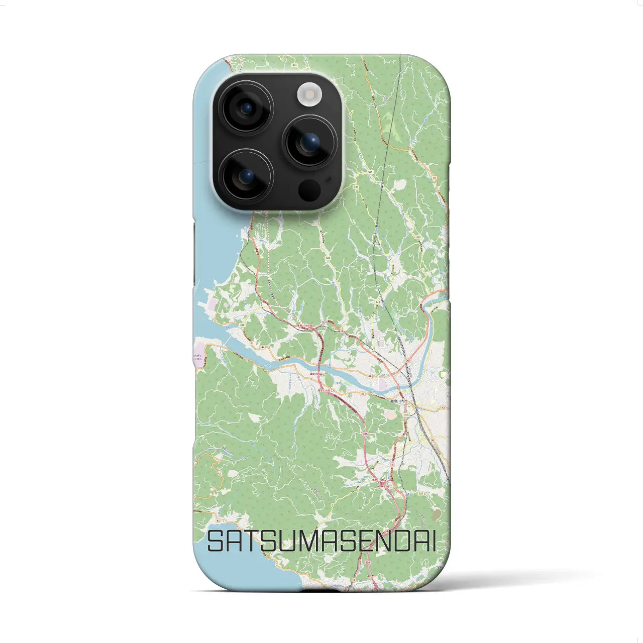 【薩摩川内（鹿児島県）】地図柄iPhoneケース（バックカバータイプ）
