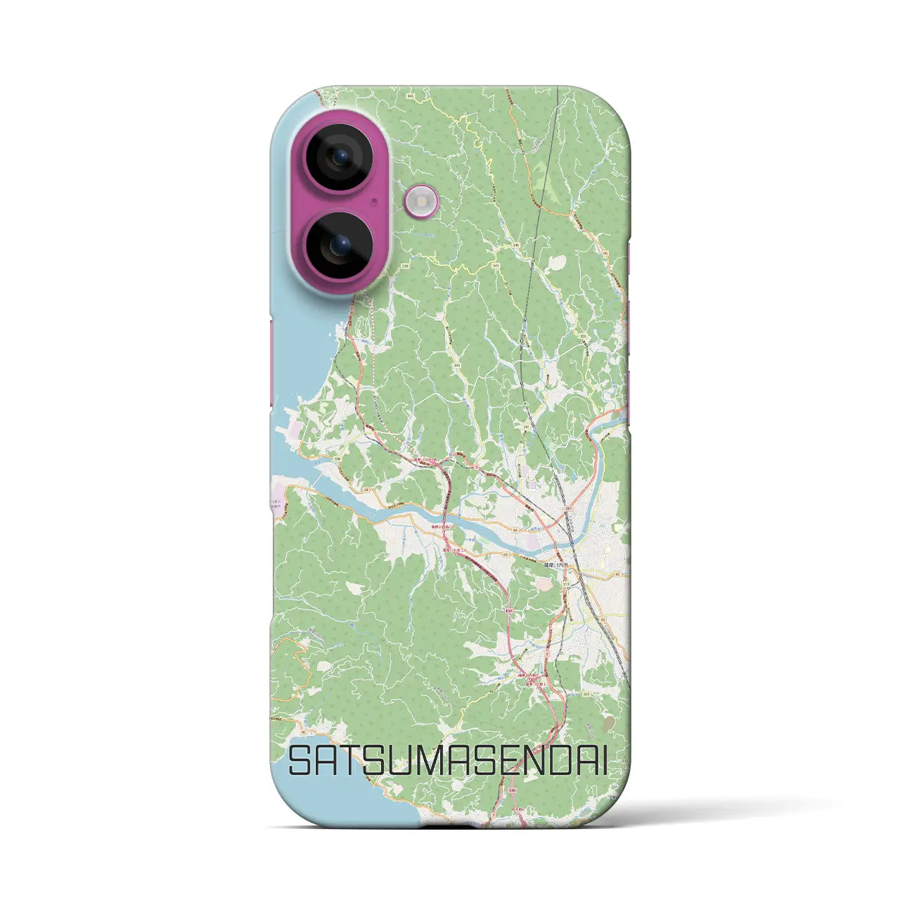 【薩摩川内（鹿児島県）】地図柄iPhoneケース（バックカバータイプ）