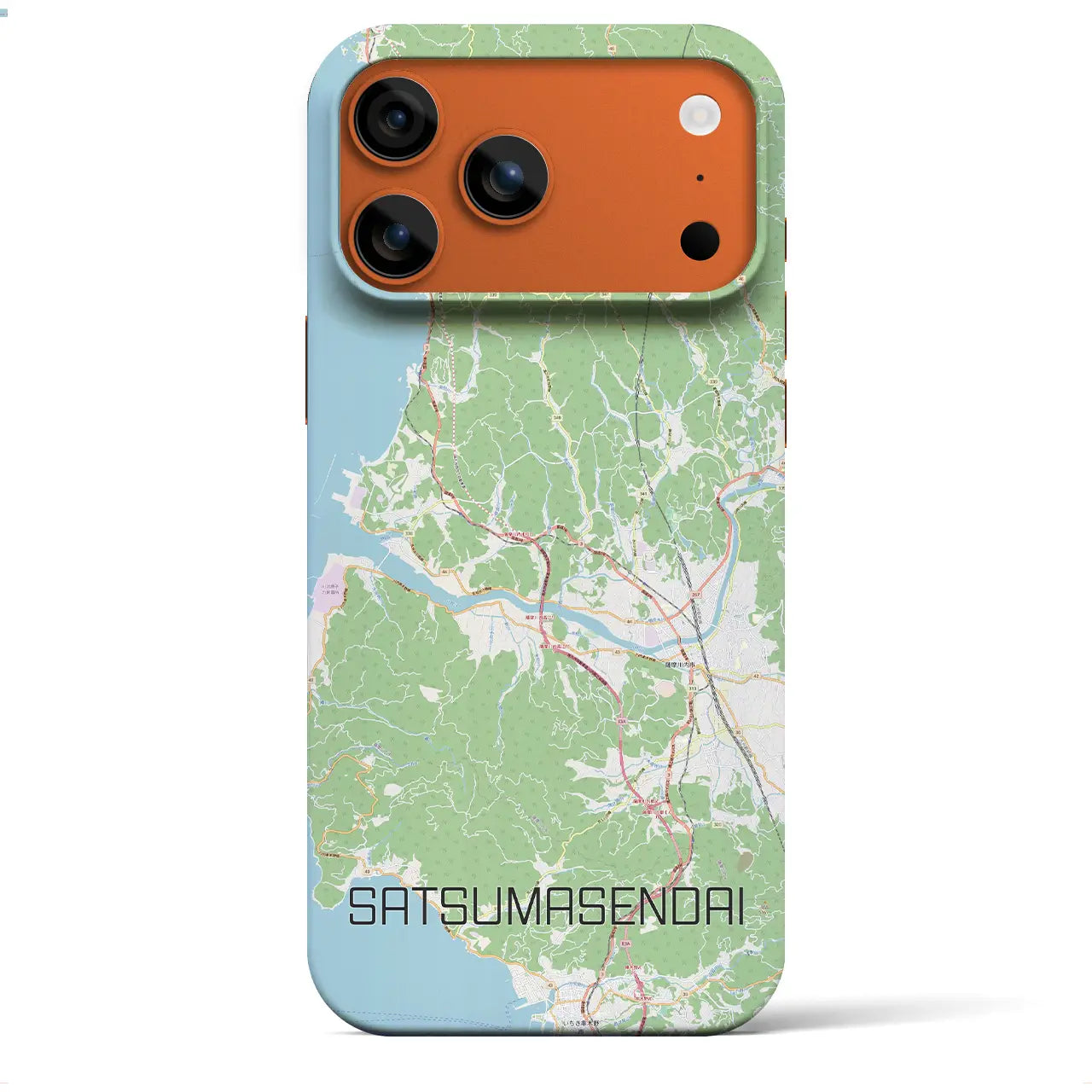 【薩摩川内（鹿児島県）】地図柄iPhoneケース（バックカバータイプ）
