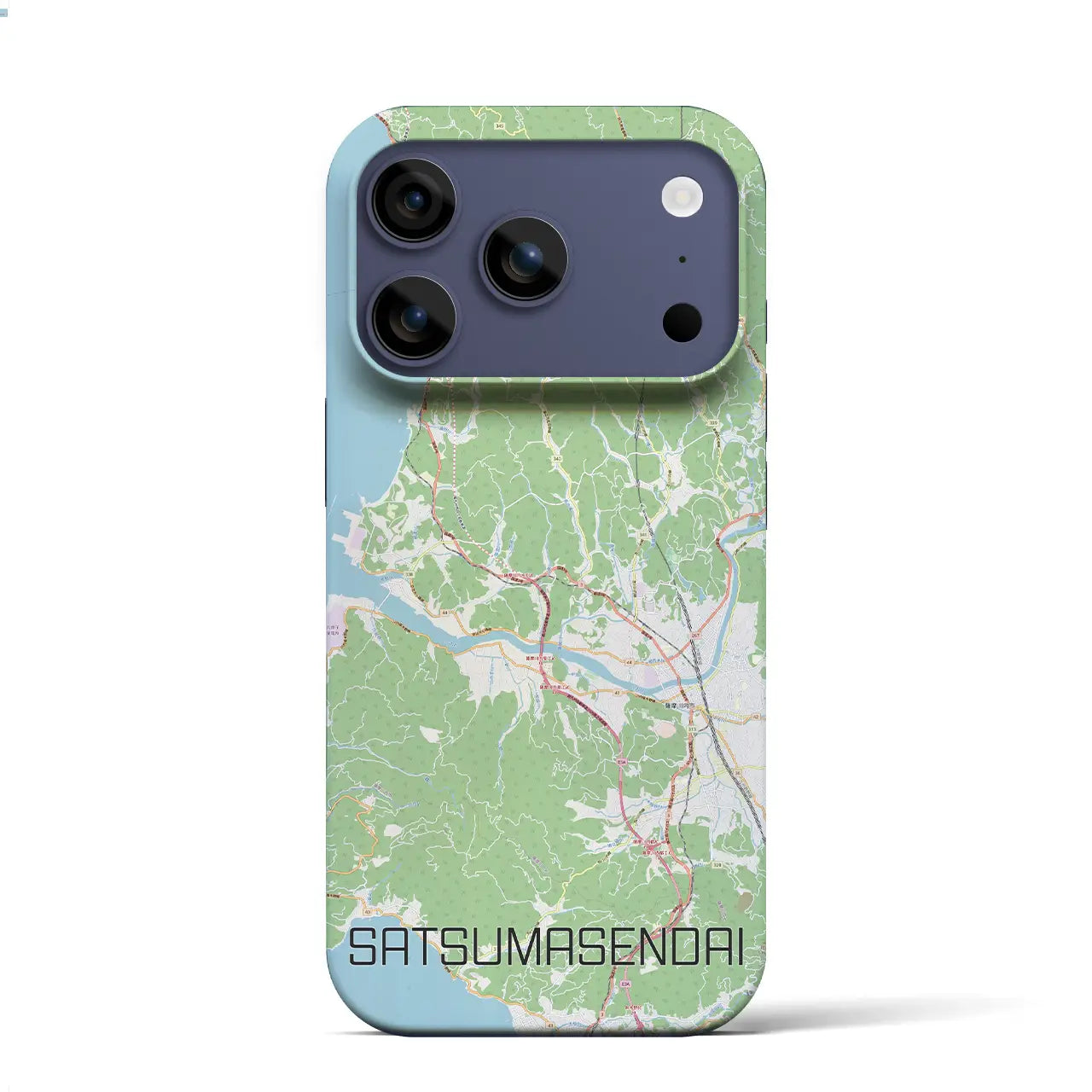 【薩摩川内（鹿児島県）】地図柄iPhoneケース（バックカバータイプ）