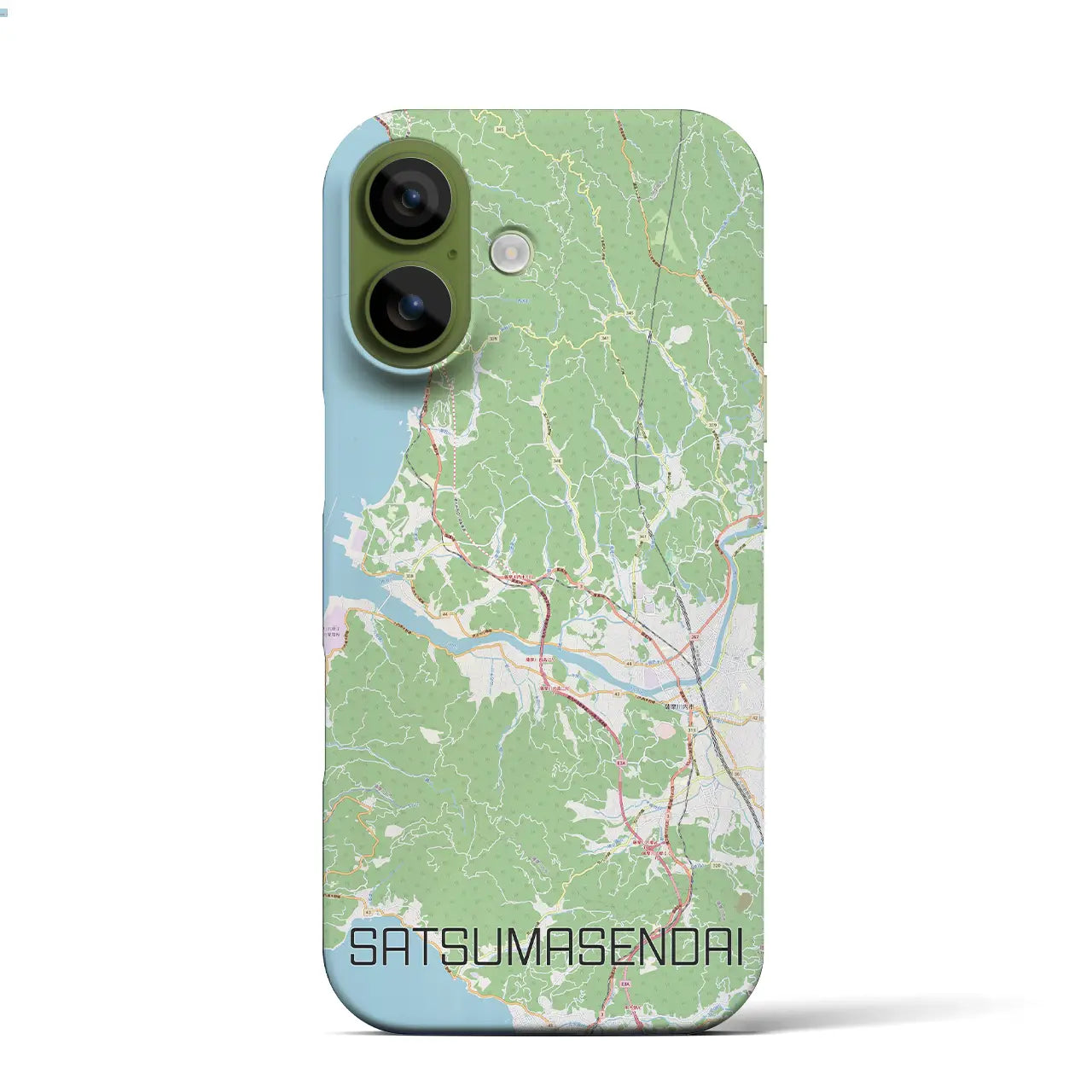 【薩摩川内（鹿児島県）】地図柄iPhoneケース（バックカバータイプ）ナチュラル・iPhone 17 Pro Max 用