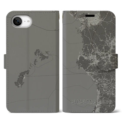 【薩摩川内（鹿児島県）】地図柄iPhoneケース（手帳タイプ）