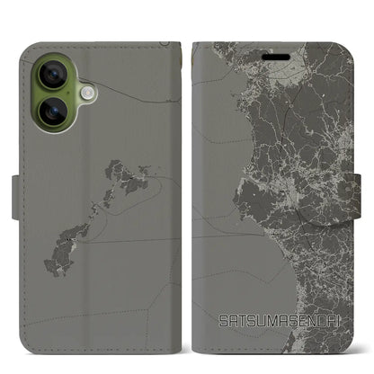 【薩摩川内（鹿児島県）】地図柄iPhoneケース（手帳タイプ）