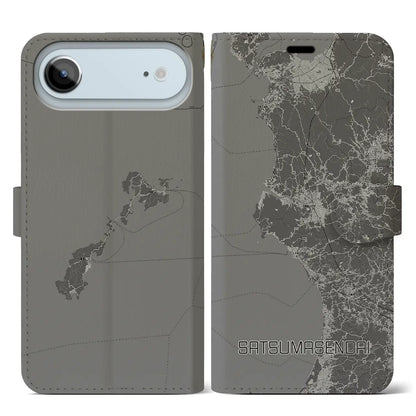 【薩摩川内（鹿児島県）】地図柄iPhoneケース（手帳タイプ）